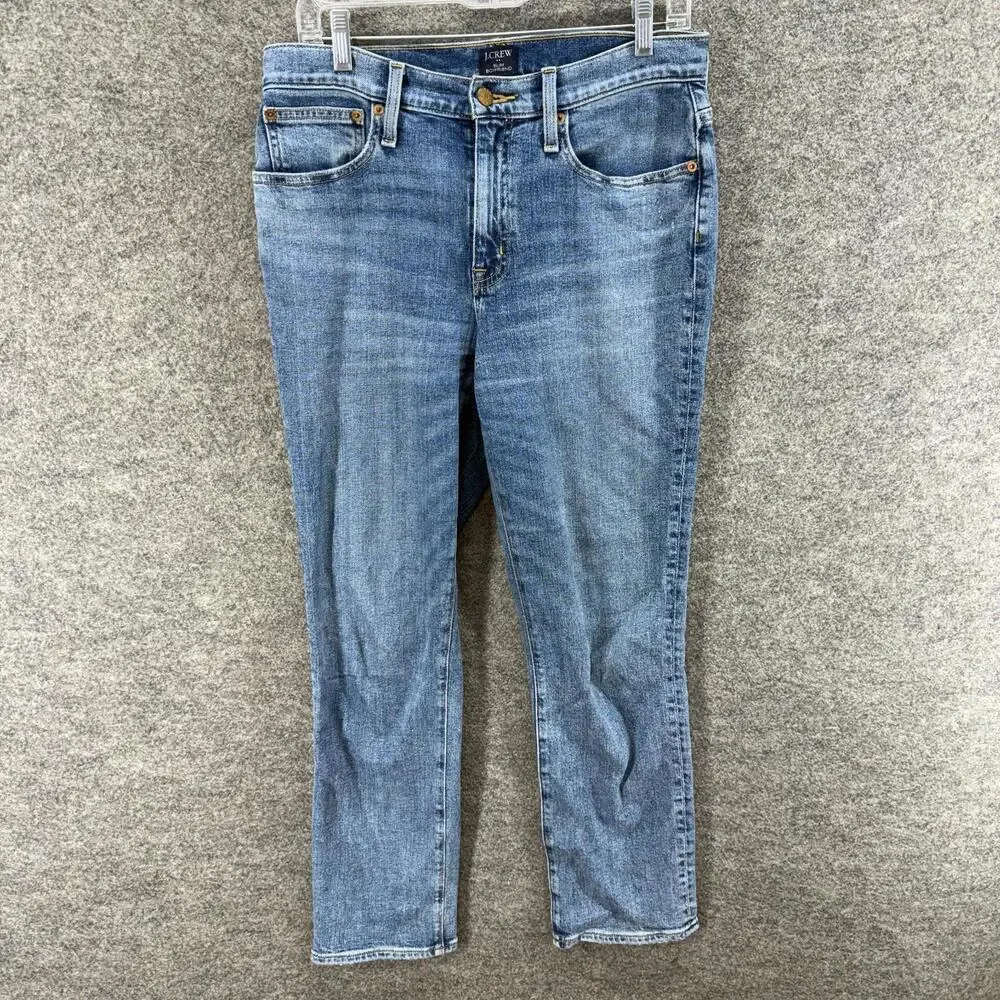 J. Crew Jeans Women 27 Blue Denim Medium Wash Slim Boyfriend Pockets MId Rise